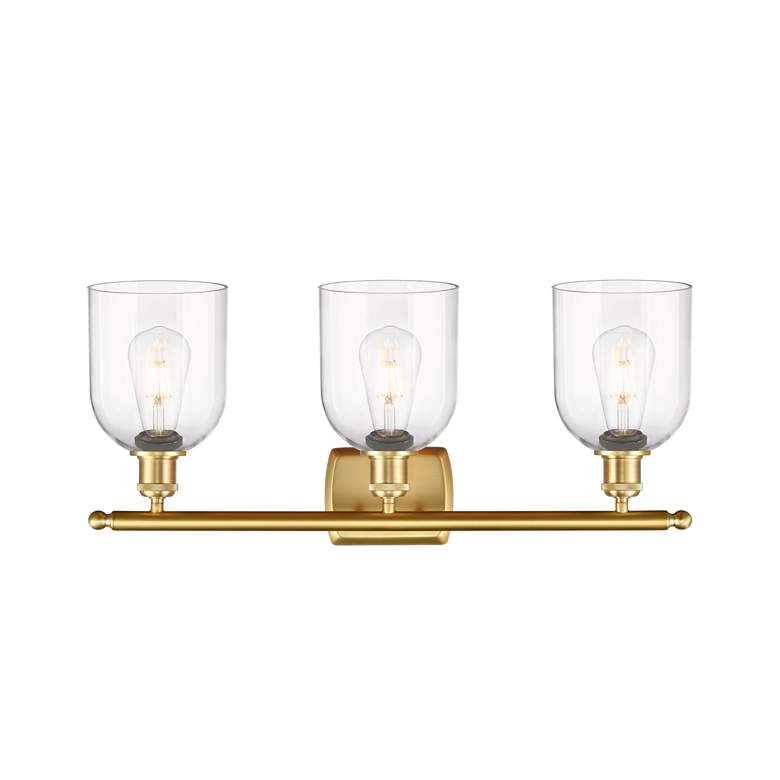 Image 2 Ballston Bella 25.5" Wide 3 Light Satin Gold Bath Light With Clear Sha more views