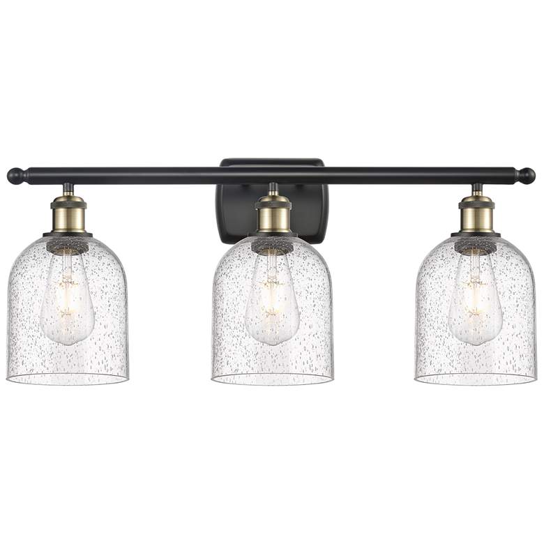 Image 1 Ballston Bella 25.5"W 3 Light Black Antique Brass Bath Light w/ Seedy