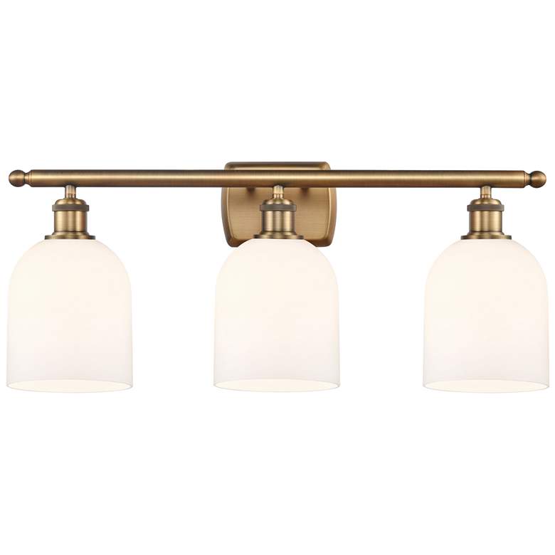 Image 1 Ballston Bella 25.5"W 3 Light Brushed Brass Bath Light w/ Gloss White