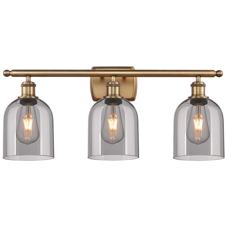 Image 1 Ballston Bella 25.5"W 3 Light Brushed Brass Bath Light w/ Light Smoke