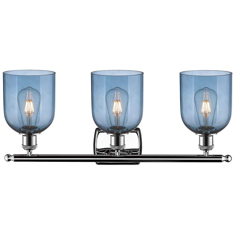 Image 2 Ballston Bella 25.5"W 3 Light Chrome Bath Light w/ Princess Blue Shade more views