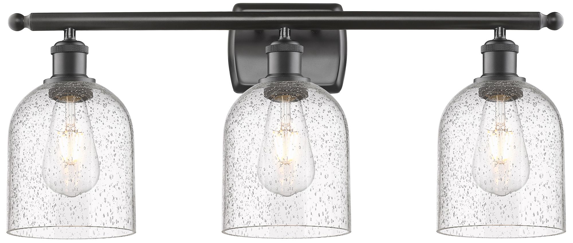 Ballston Bella 25.5"W 3 Light Oil Rubbed Bronze Bath Light w/ Seedy Sh