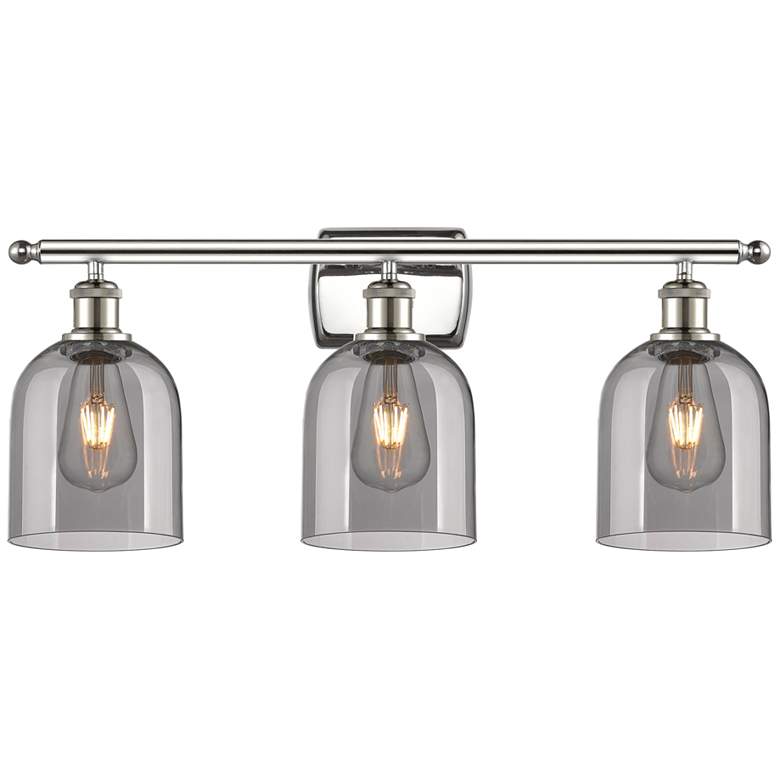 Image 1 Ballston Bella 25.5"W 3 Light Polished Nickel Bath Light w/ Smoke Shad