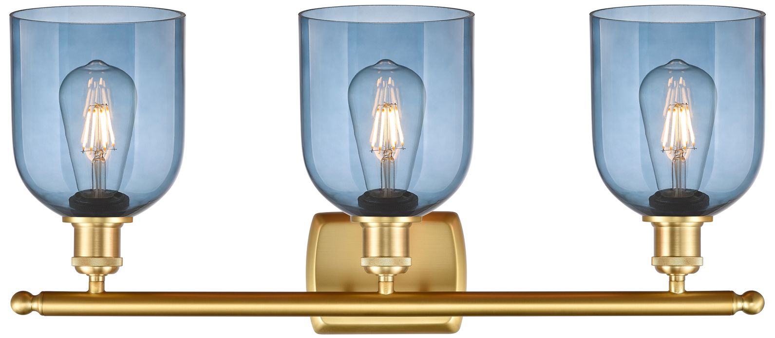 Image 2 Ballston Bella 25.5"W 3 Light Satin Gold Bath Light w/ Princess Blue S more views