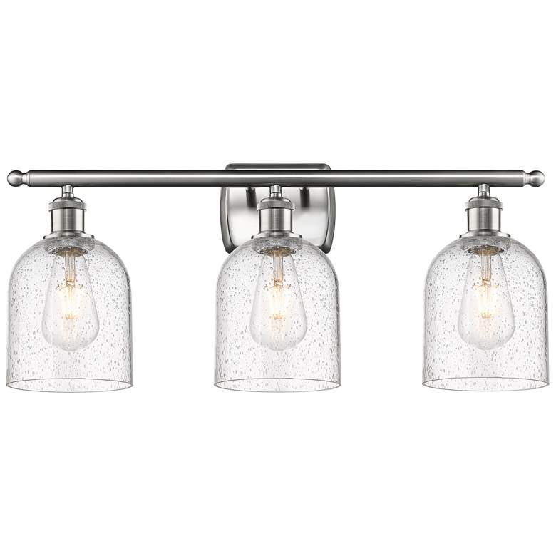 Image 1 Ballston Bella 25.5"W 3 Light Satin Nickel Bath Light w/ Seedy Shade