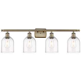 Image1 of Ballston Bella 35.5"W 4-Light Antique Brass Bath Light w/ Clear Shade