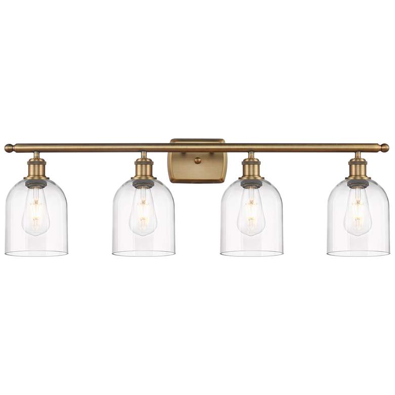 Image 1 Ballston Bella 35.5"W 4-Light Brushed Brass Bath Light w/ Clear Shade