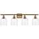 Ballston Bella 35.5"W 4-Light Brushed Brass Bath Light w/ Clear Shade