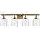 Ballston Bella 35.5"W 4-Light Brushed Brass Bath Light w/ Seedy Shade