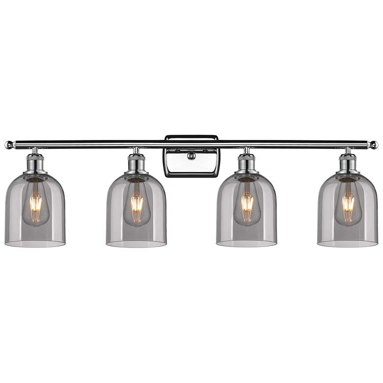 Image 1 Ballston Bella 35.5"W 4-Light Chrome Bath Vanity Light w/ Smoke Shade