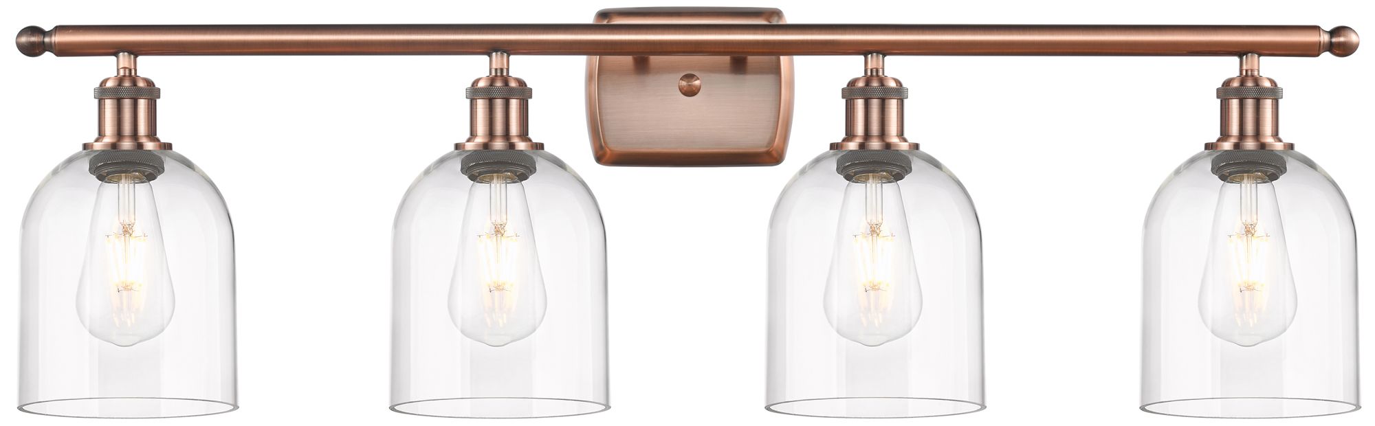 Ballston Bella 35.5"W 4-Light Copper Bath Vanity Light w/ Clear Shade
