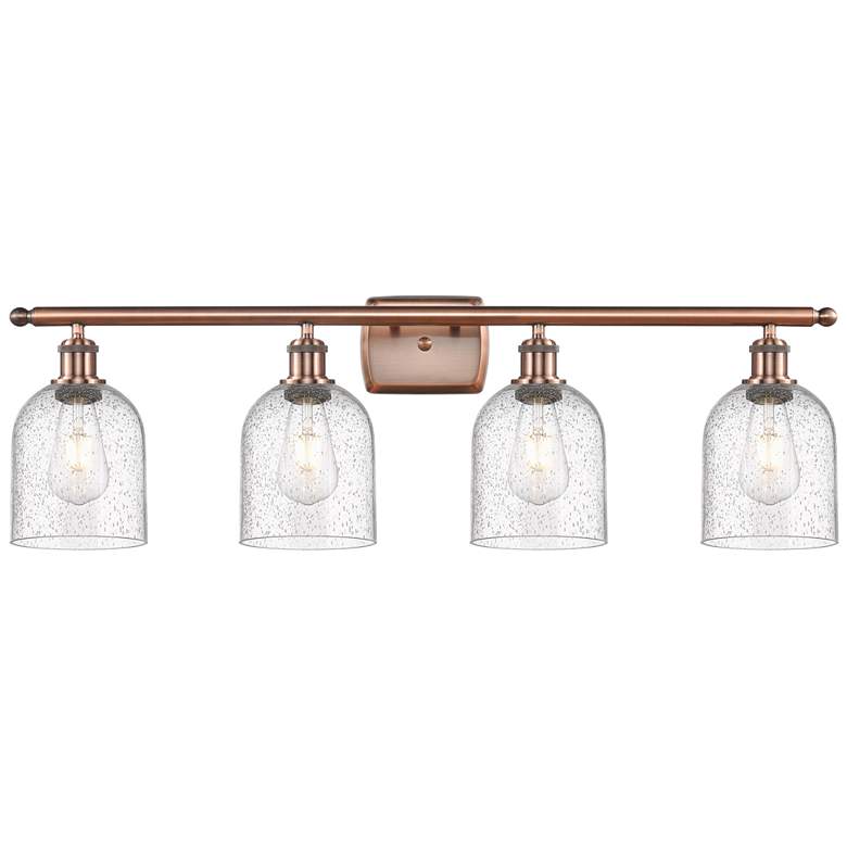 Image 1 Ballston Bella 35.5"W 4-Light Copper Bath Vanity Light w/ Seedy Shade