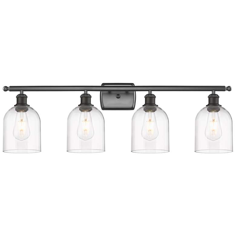 Image 1 Ballston Bella 35.5"W 4-Light Oiled Bronze Bath Vanity Light w/ Clear