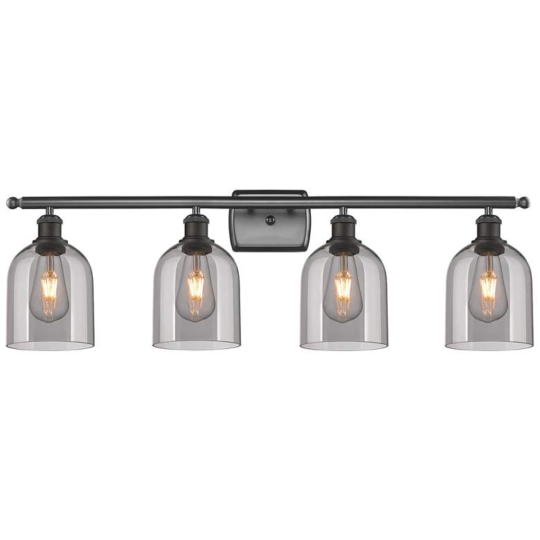 Image 1 Ballston Bella 35.5"W 4-Light Oiled Bronze Bath Vanity Light w/ Smoke