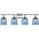 Ballston Bella 35.5"W 4-Light Polished Nickel Bath Light w/ Blue Shade