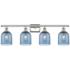 Ballston Bella 35.5"W 4-Light Polished Nickel Bath Light w/ Blue Shade