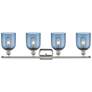 2_Ballston Bella 35.5"W 4-Light Polished Nickel Bath Light w/ Blue Shade more views