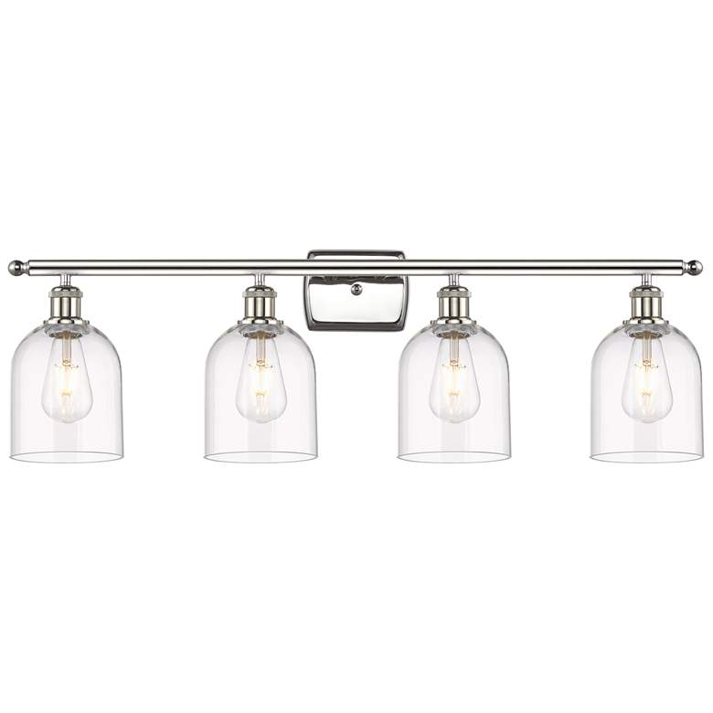 Image 1 Ballston Bella 35.5"W 4-Light Polished Nickel Bath Light w/ Clear Shad