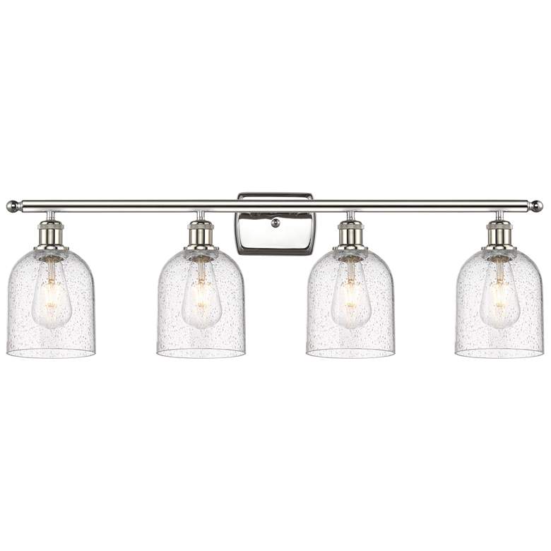 Image 1 Ballston Bella 35.5"W 4-Light Polished Nickel Bath Light w/ Seedy Shad