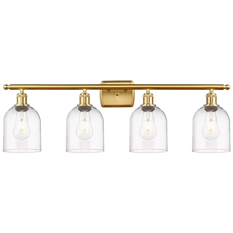 Image 1 Ballston Bella 35.5"W 4-Light Satin Gold Bath Vanity Light w/ Clear Sh