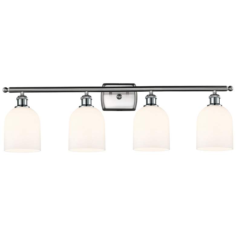 Image 1 Ballston Bella 35.5"W 4-Light Satin Nickel Bath Light w/ Gloss White S