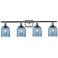Ballston Bella 35.5"W 4-Light Satin Nickel Bath Vanity Light w/ Blue S