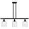 Ballston Bella 36"W 3-Light Black Stem Island Light w/ Seedy Shade