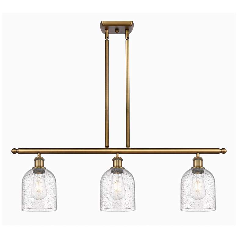 Image 1 Ballston Bella 36"W 3-Light Brushed Brass Stem Island Light w/ Seedy S