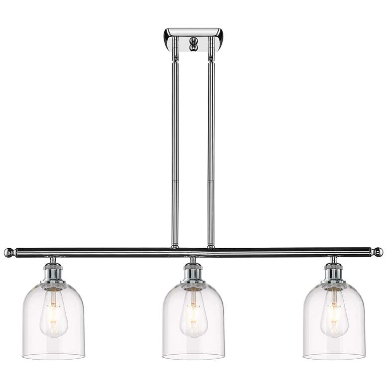Image 1 Ballston Bella 36"W 3-Light Chrome Stem Island Light w/ Clear Shade