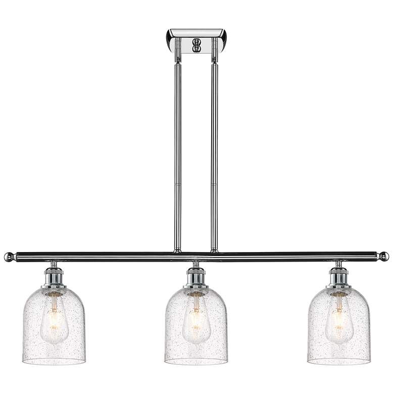Image 1 Ballston Bella 36"W 3-Light Chrome Stem Island Light w/ Seedy Shade