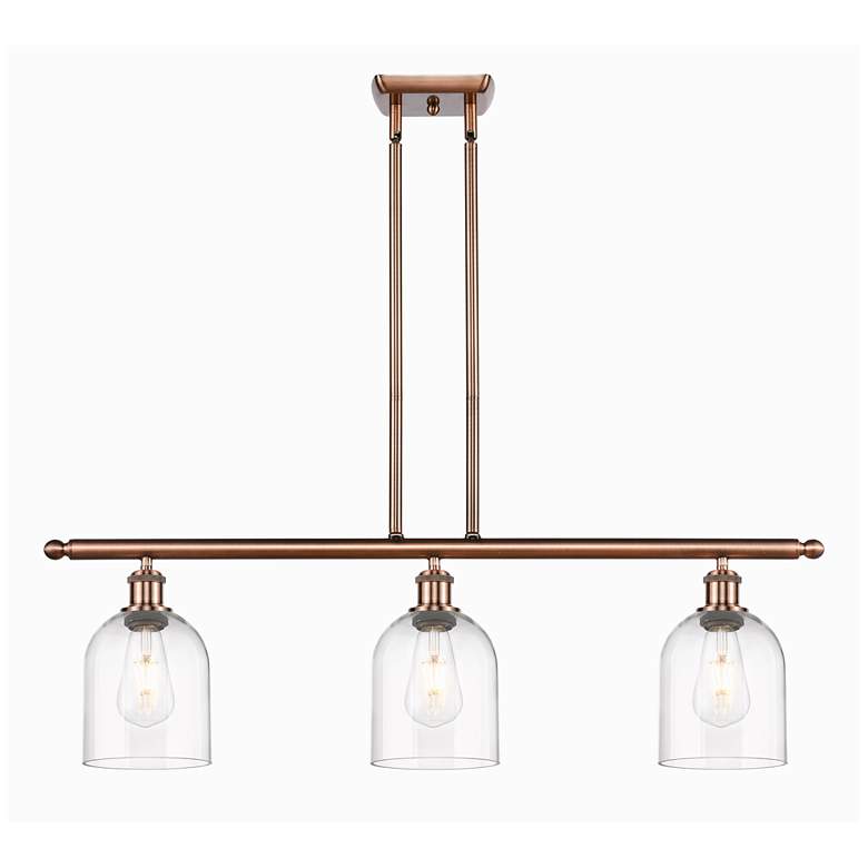Image 1 Ballston Bella 36"W 3-Light Copper Stem Island Light w/ Clear Shade