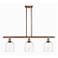 Ballston Bella 36"W 3-Light Copper Stem Island Light w/ Clear Shade