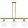 Ballston Bella 36"W 3-Light Gold Stem Island Light w/ Clear Shade