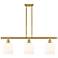 Ballston Bella 36"W 3-Light Gold Stem Island Light w/ Gloss White Shad