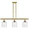 Ballston Bella 36"W 3-Light Gold Stem Island Light w/ Seedy Shade