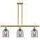 Ballston Bella 36"W 3-Light Gold Stem Island Light w/ Smoke Shade