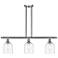 Ballston Bella 36"W 3-Light Satin Nickel Stem Island Light w/ Clear Sh