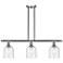 Ballston Bella 36"W 3-Light Satin Nickel Stem Island Light w/ Seedy Sh