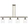 Ballston Bella 48"W 4-Light Antique Brass Stem Island Light w/ Clear S