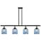 Ballston Bella 48"W 4-Light Black Brass Stem Island Light w/ Blue Shad