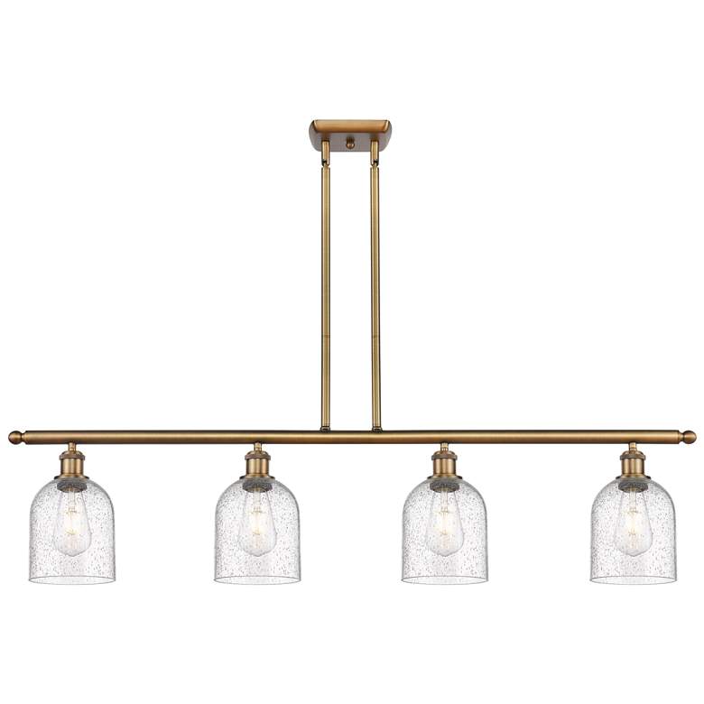 Image 1 Ballston Bella 48"W 4-Light Brushed Brass Stem Island Light w/ Seedy S
