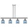Ballston Bella 48"W 4-Light Chrome Stem Island Light w/ Blue Shade