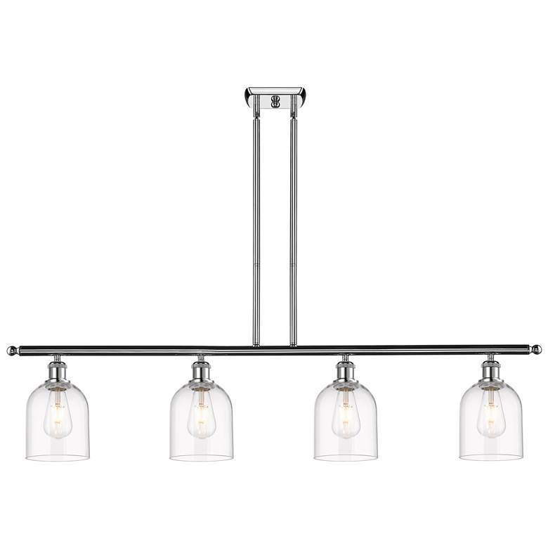 Image 1 Ballston Bella 48"W 4-Light Chrome Stem Island Light w/ Clear Shade