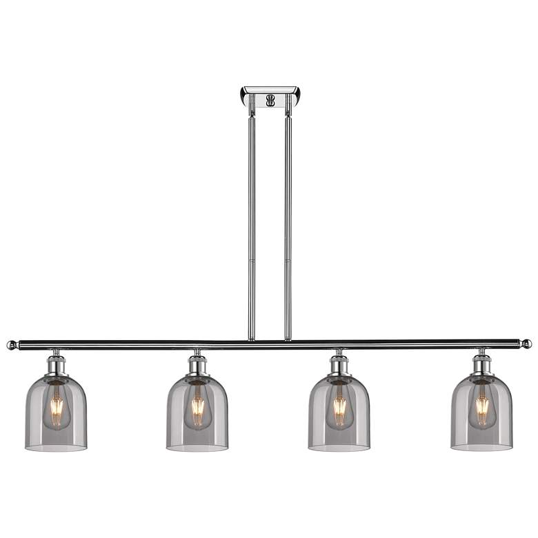 Image 1 Ballston Bella 48"W 4-Light Chrome Stem Island Light w/ Smoke Shade