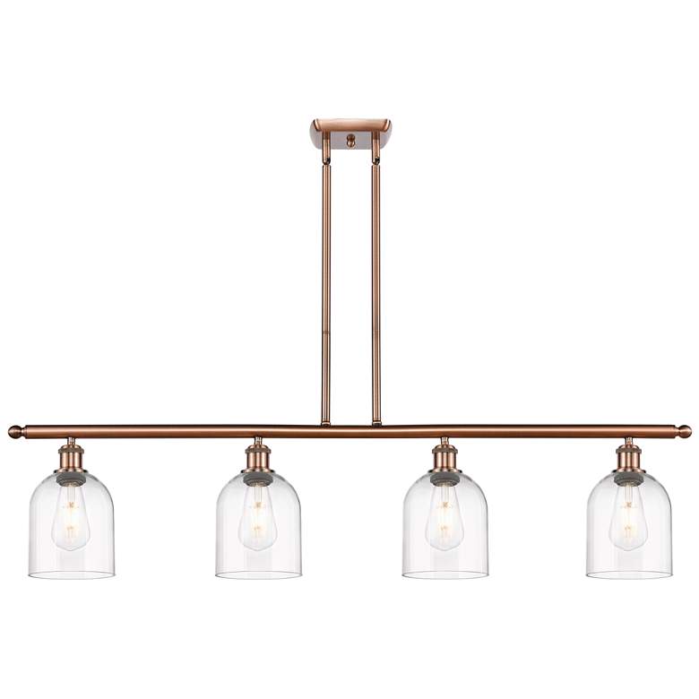 Image 1 Ballston Bella 48"W 4-Light Copper Stem Island Light w/ Clear Shade