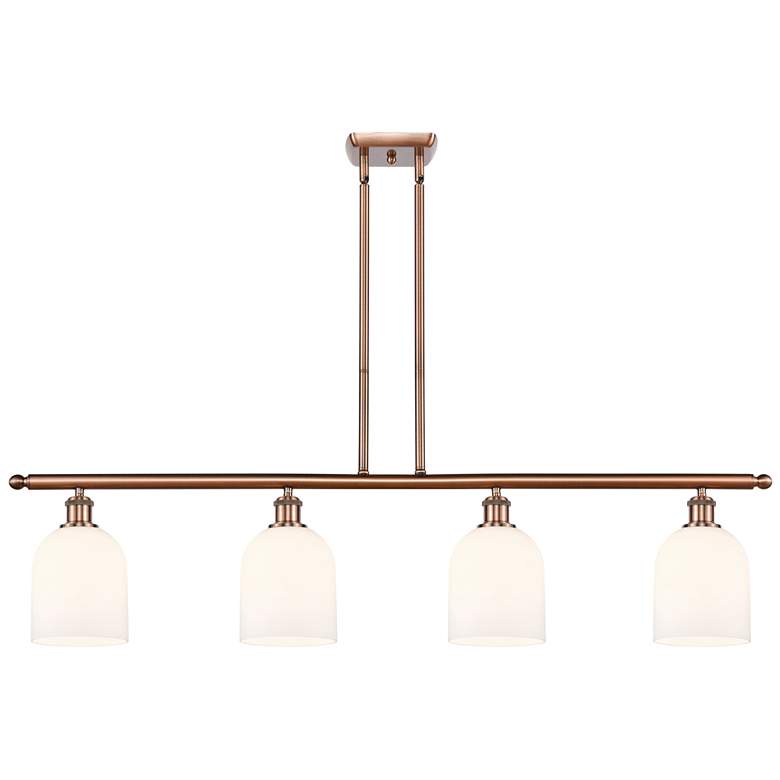 Image 1 Ballston Bella 48"W 4-Light Copper Stem Island Light w/ Gloss White Sh