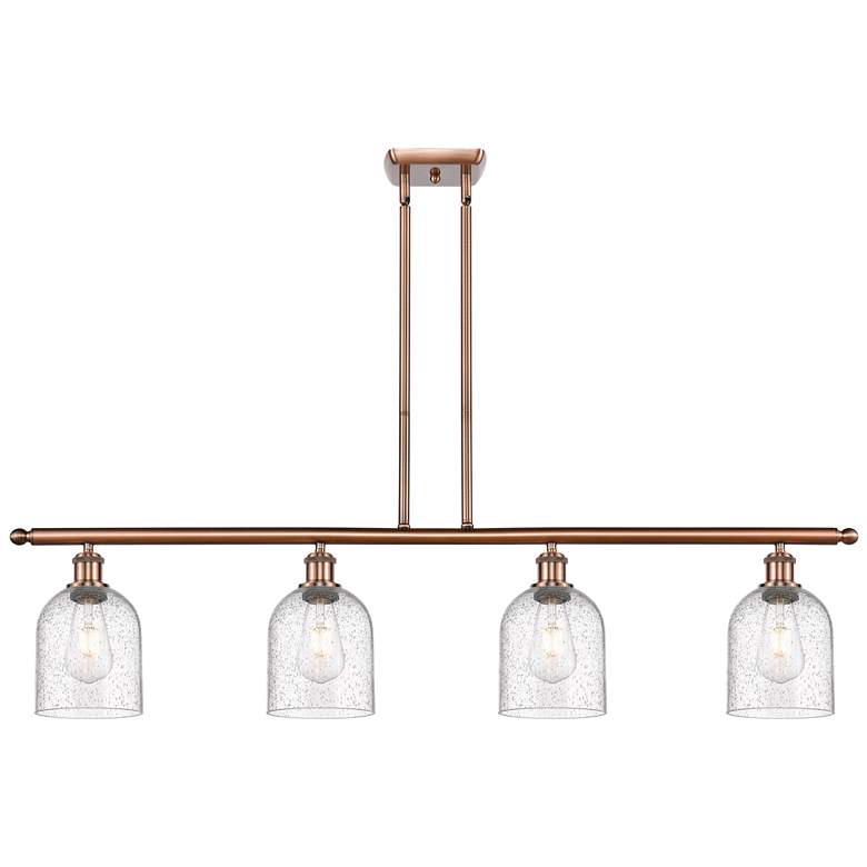 Image 1 Ballston Bella 48"W 4-Light Copper Stem Island Light w/ Seedy Shade