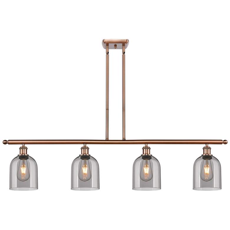 Image 1 Ballston Bella 48"W 4-Light Copper Stem Island Light w/ Smoke Shade