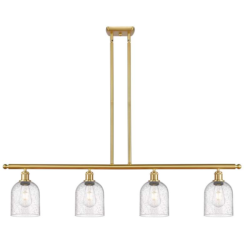 Image 1 Ballston Bella 48"W 4-Light Gold Stem Island Light w/ Seedy Shade