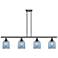 Ballston Bella 48"W 4-Light Oiled Bronze Stem Island Light w/ Blue Sha